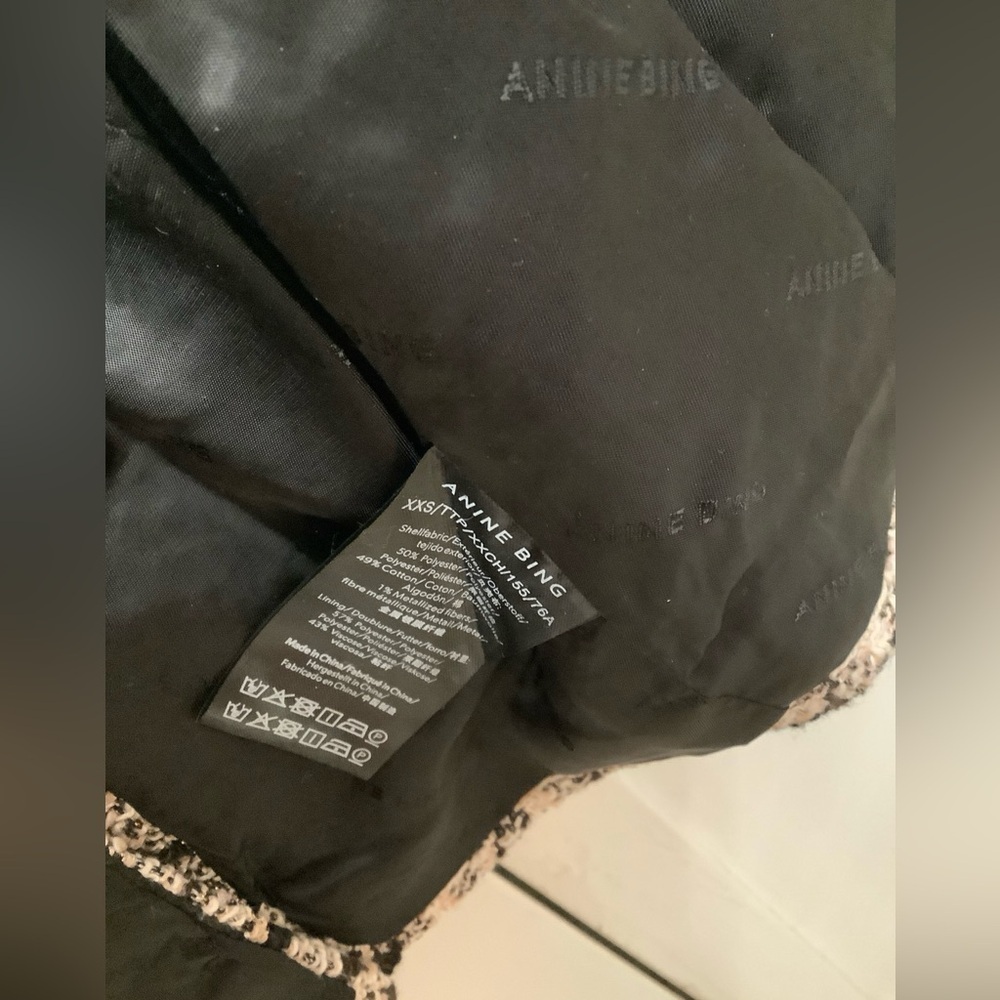 ANINE BING Multi Color Metallic Diana Tweed Blazer XXS Double Breasted​​​​​​ - Picture 13 of 16